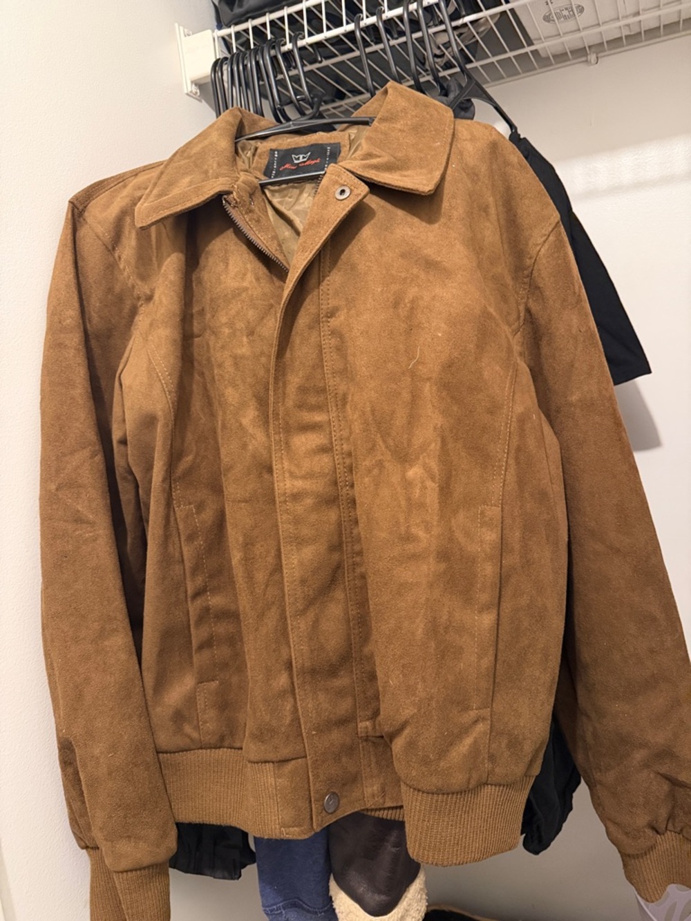 Mino Magli Brown Suede Bomber Jacket